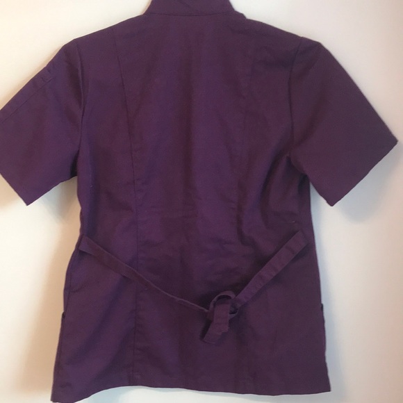 Women’s Tailored Button Down Purple Chef Coat with Black Piping. NWOT. - Picture 5 of 8